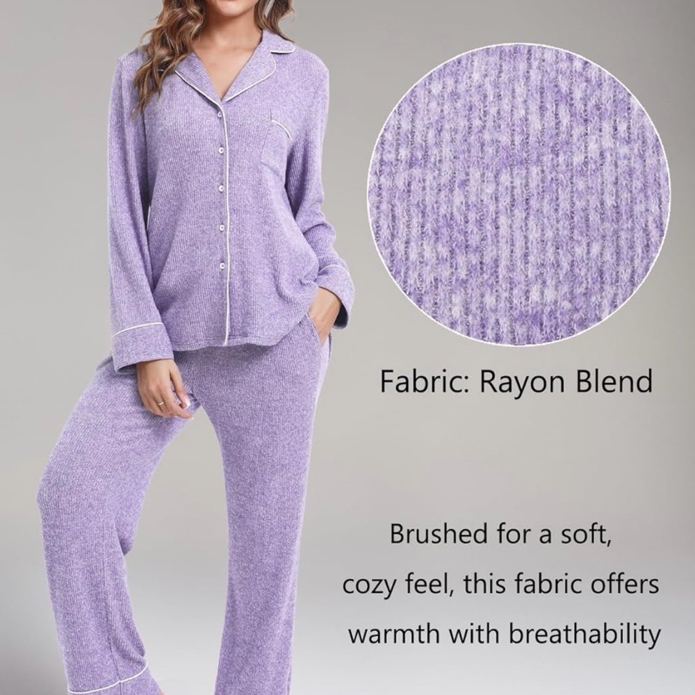 Plush Lavender Knit Lounge Pajama Pants - Women Intimates & Sleepwear - Picture 4 of 4